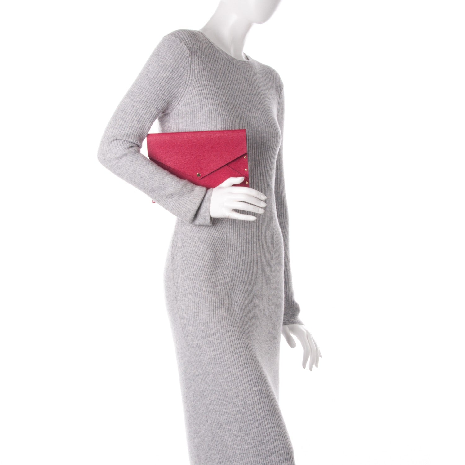 Louis Vuitton Cuir Rivets Enveloppe Fuchsia 2 of 7