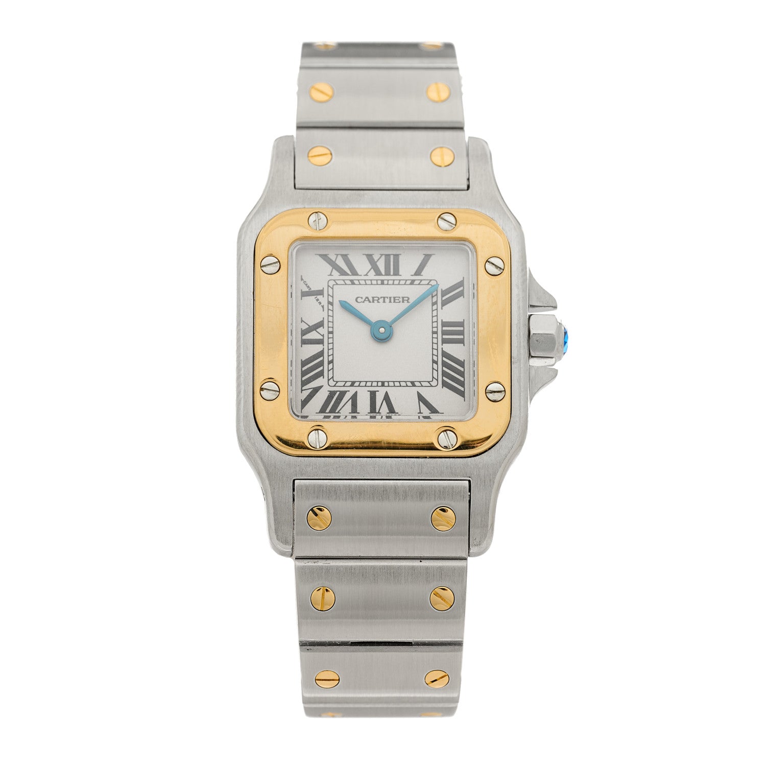 Cartier Stainless Steel 18K Yellow Gold 24mm Santos De Cartier Galbee Quartz Watch 1 of 4