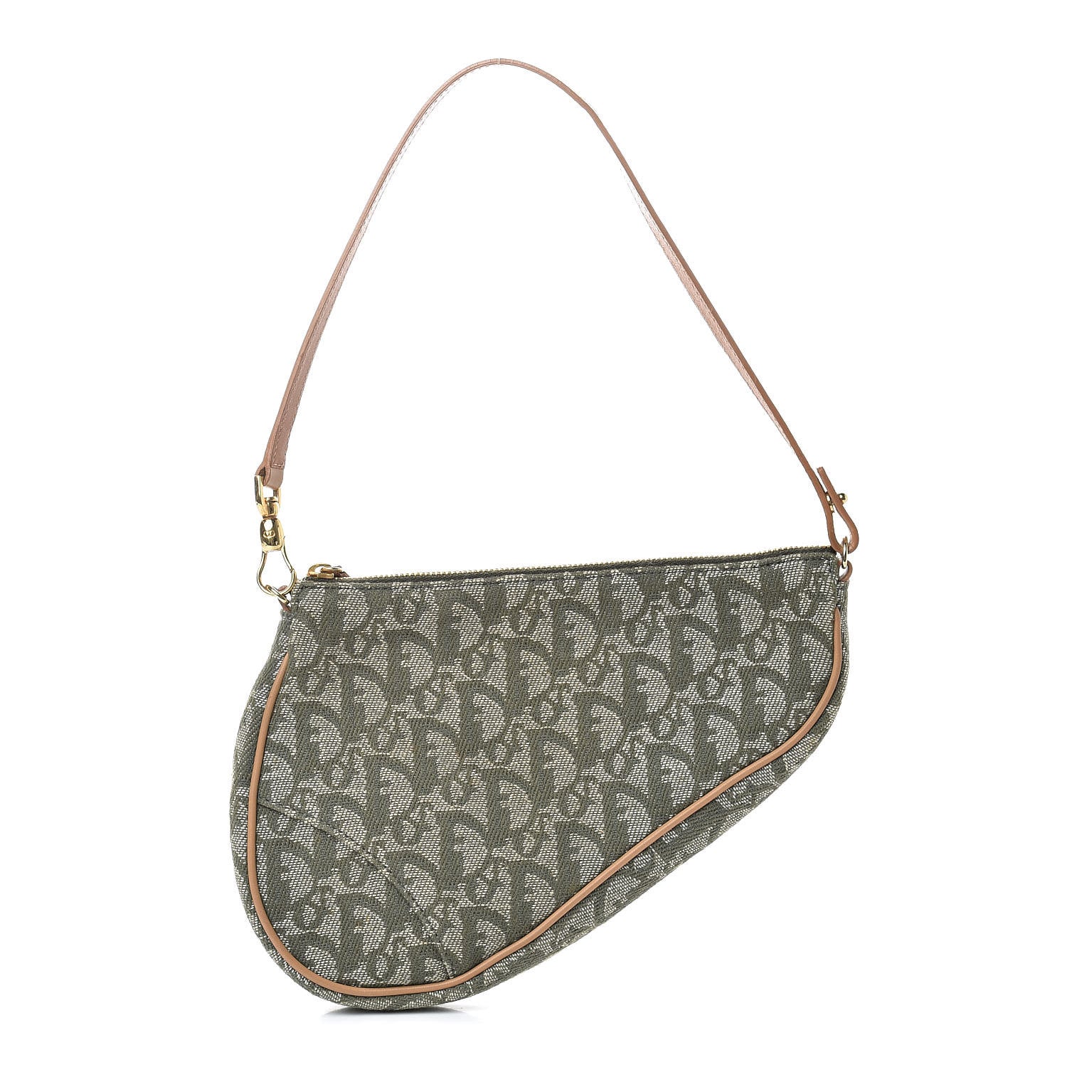 Christian Dior Monogram Mini Saddle Pochette Green 2 of 11