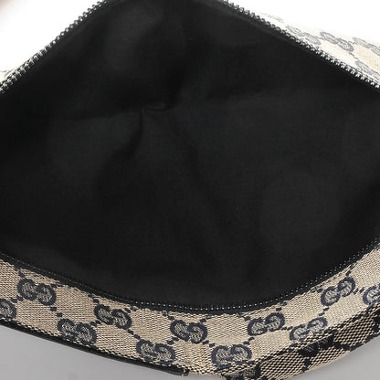 Gucci GG Monogram Web Double Pocket Belt Bag Navy 5 of 6
