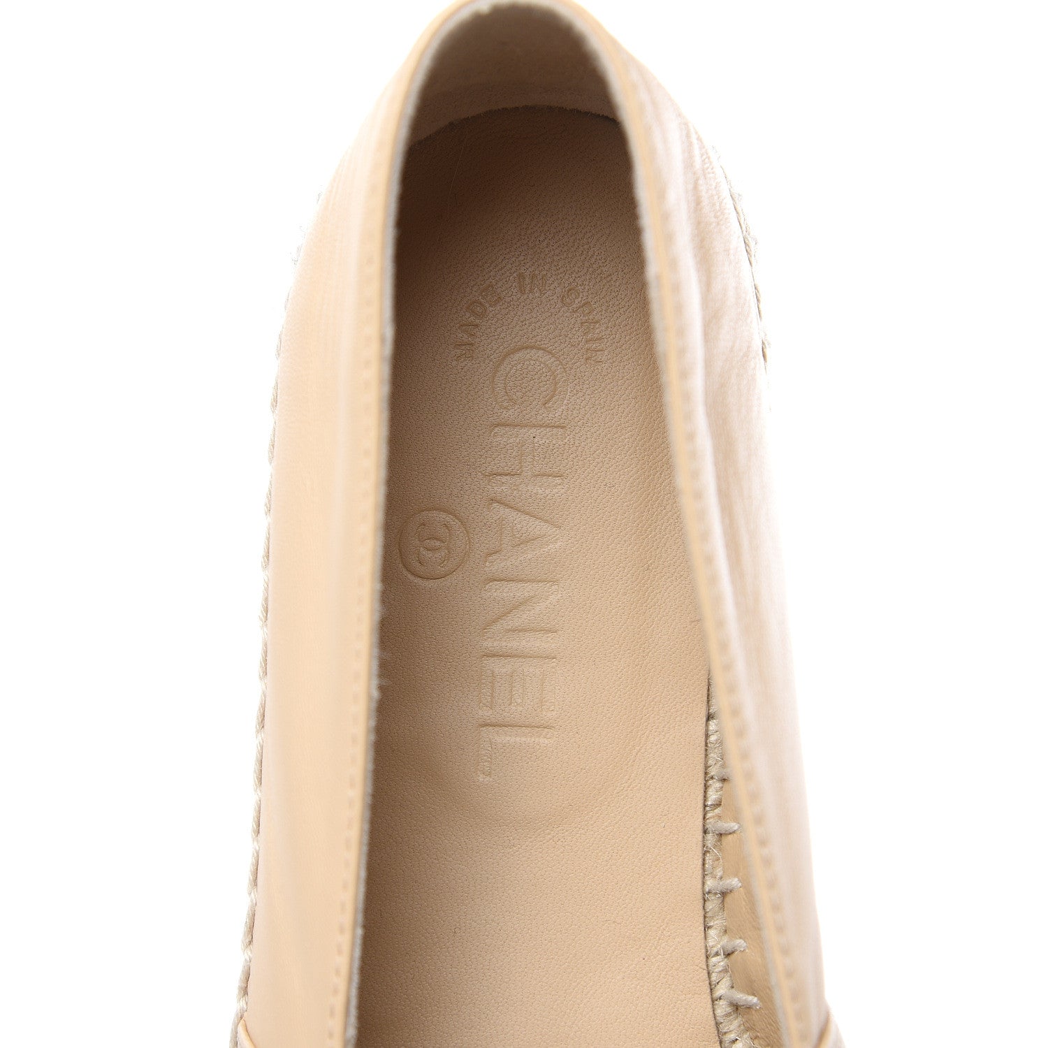Chanel Lambskin CC Espadrilles 40 Beige Black 8 of 11