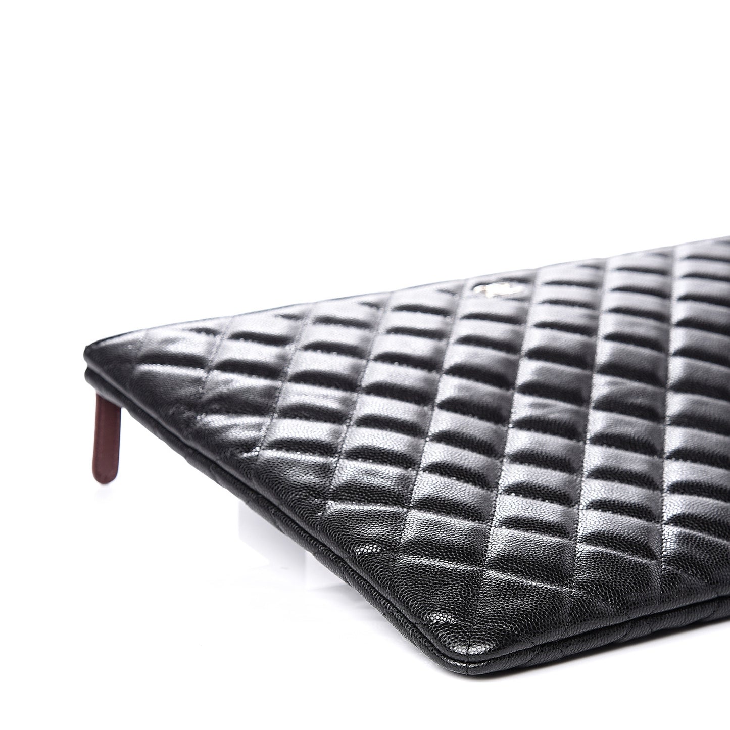 Caviar Quilted Large Cosmetic Case Black