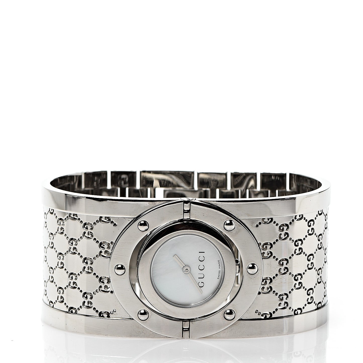 Stainless Steel Mother of Pearl 33mm Twirl Quartz Watch