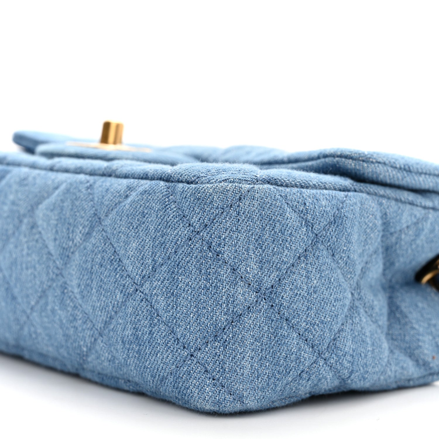 Chanel Denim Quilted Mini Pearl Crush Rectangular Flap Blue 10 of 11