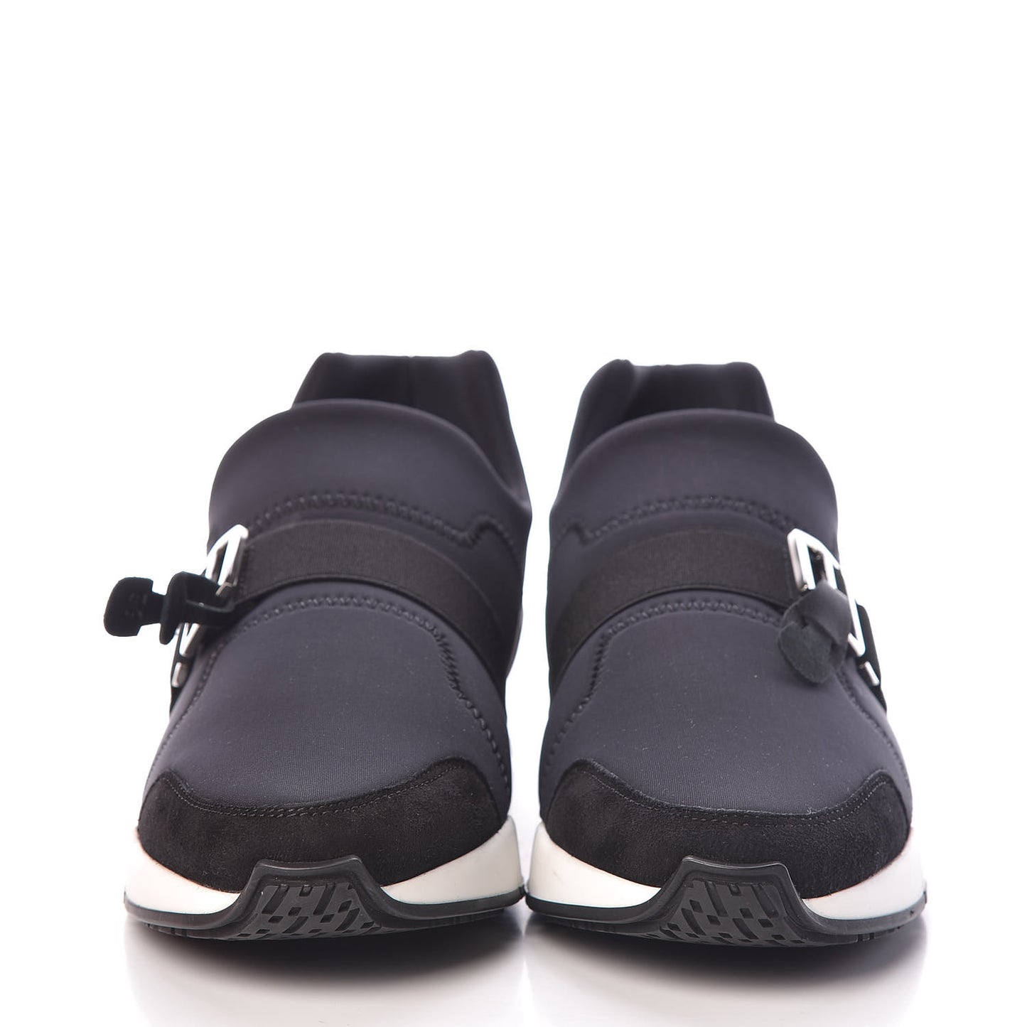 Technical Canvas Calfskin Run Sneakers 36 Black