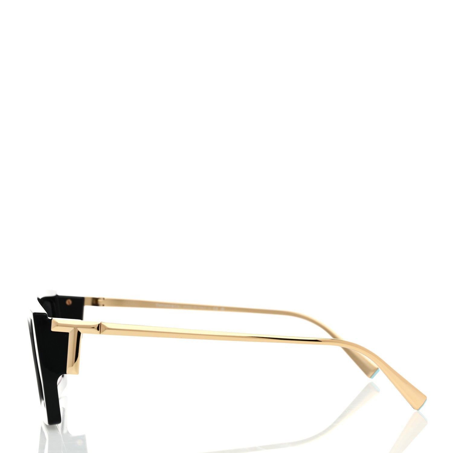 Tiffany Metal TF4214U Rectangle T Sunglasses Black Gold 3 of 8