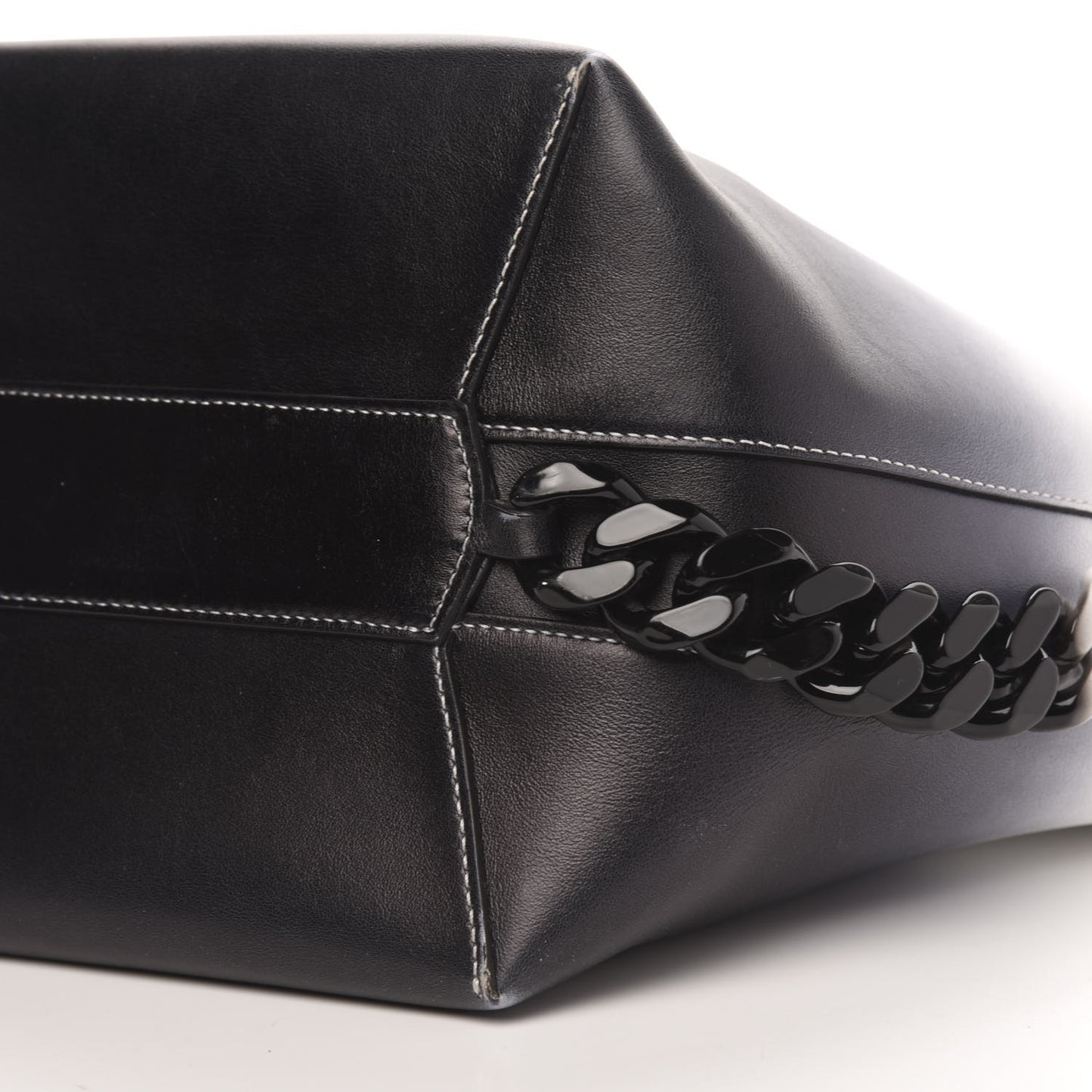 Calfskin Degrade Infinity Bucket Bag Black White
