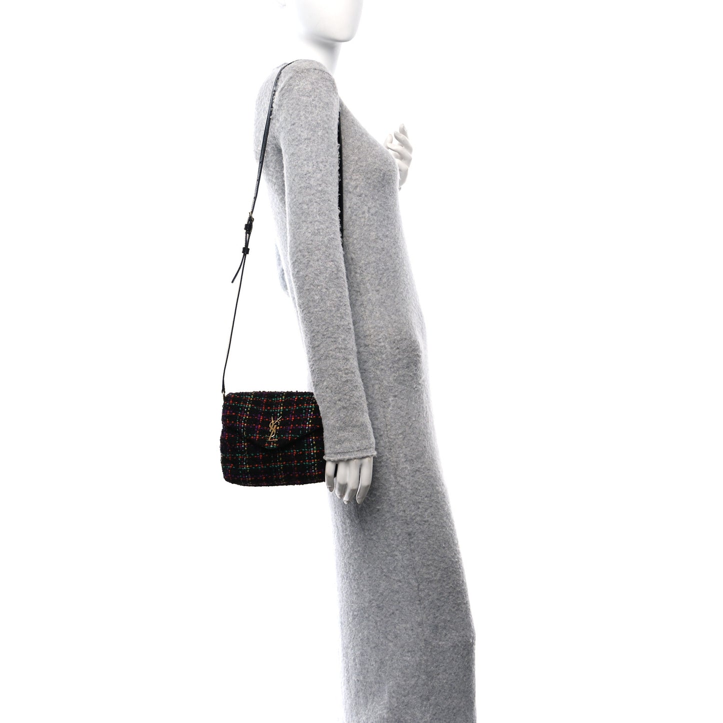 Tweed Toy Loulou Shoulder Bag Black