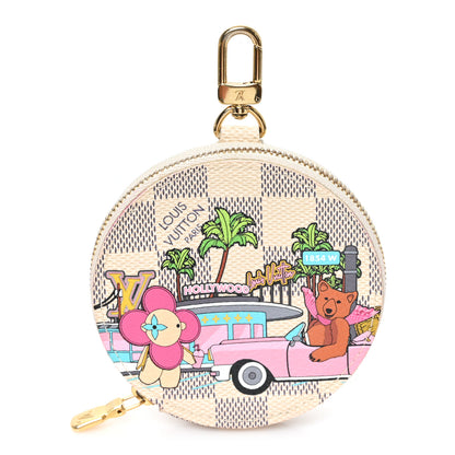 Louis Vuitton Damier Azur 2021 Christmas Animation Hollywood Bag Charm Fuchsia 1 of 8