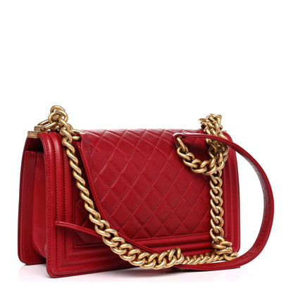 Chanel Calfskin Quilted Medium Boy Flap Red 3 of 13