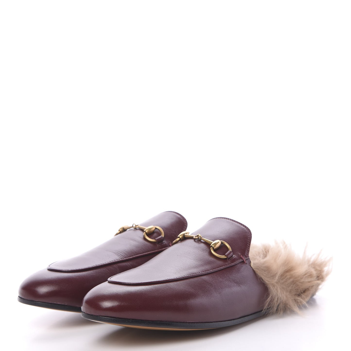 Malaga Kid Fur Womens Princetown Slippers 41.5 Vintage Bordeaux