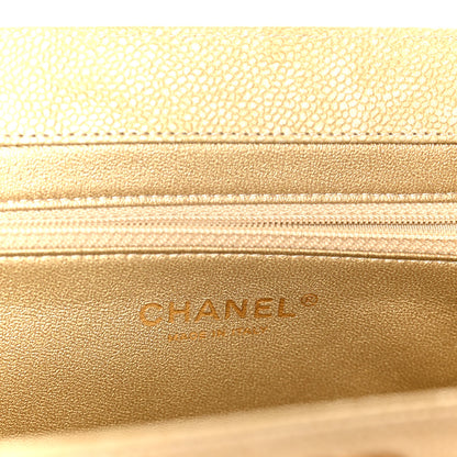 Chanel Metallic Caviar Quilted Clutch Gold 6 of 8