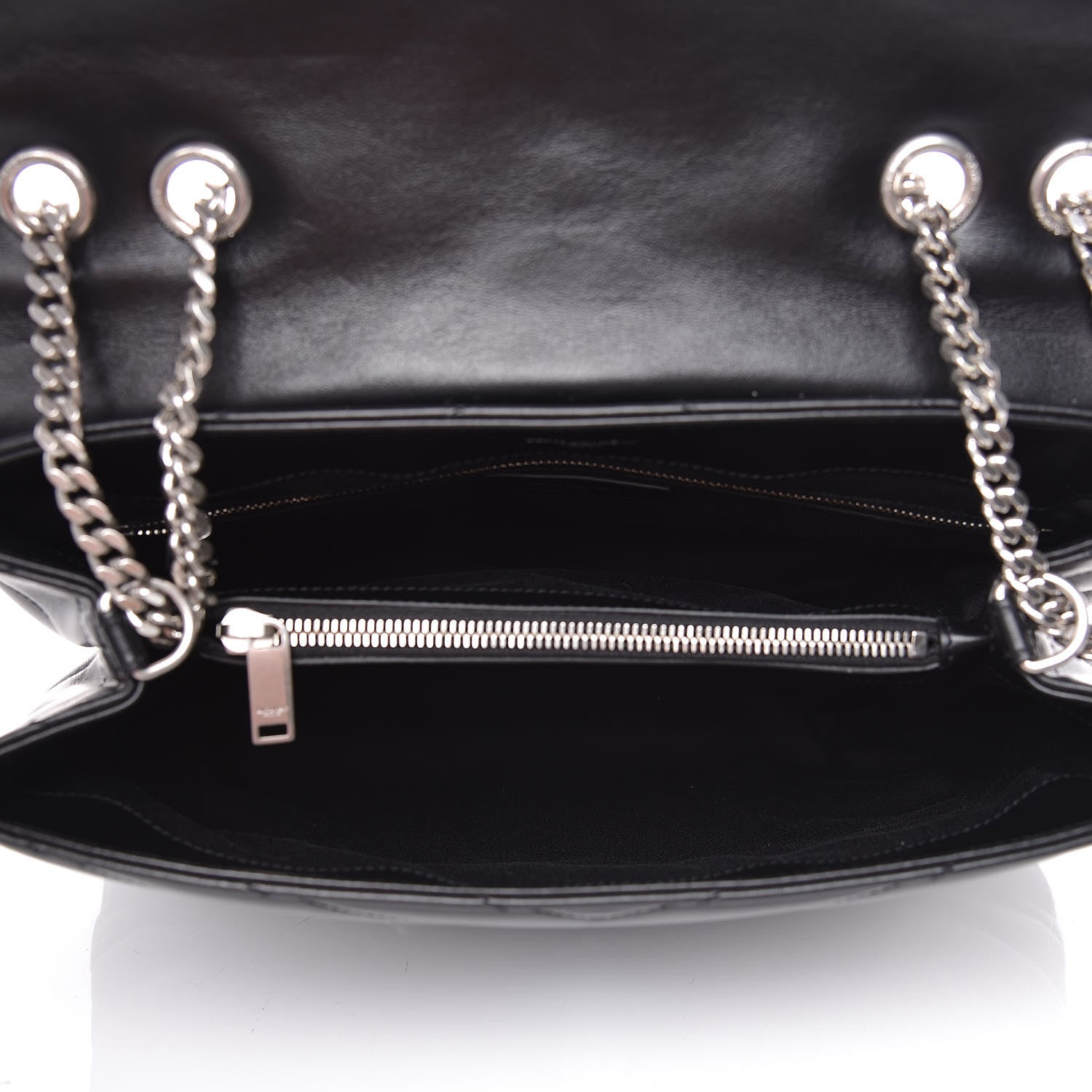 Saint Laurent Calfskin Y Quilted Monogram Medium Loulou Chain Satchel Black 5 of 9