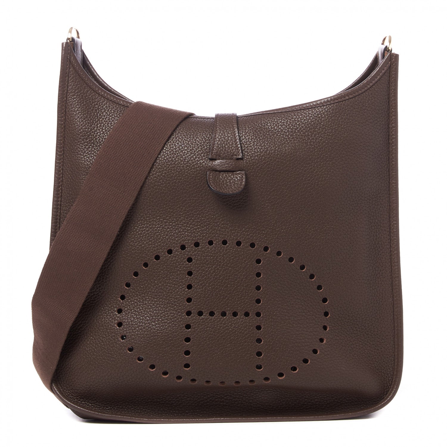 Hermes Taurillon Clemence Evelyne PM Chocolate 1 of 8