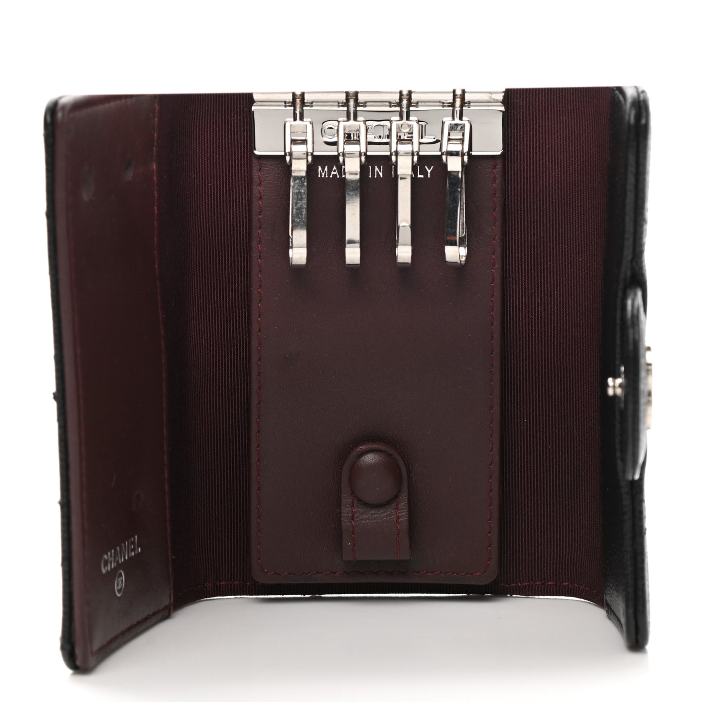 Caviar Quilted Classic 4 Key Holder Wallet Black