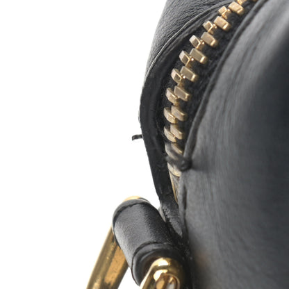 Fendi Glazed Fabric Vitello Century FF 1974 Stamp Patch Mini Camera Case Mogano Panna Black 11 of 11