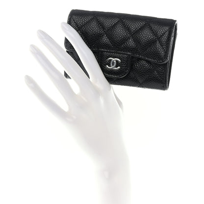 Chanel Caviar Quilted Flap Card Holder Wallet Black 2 of 8