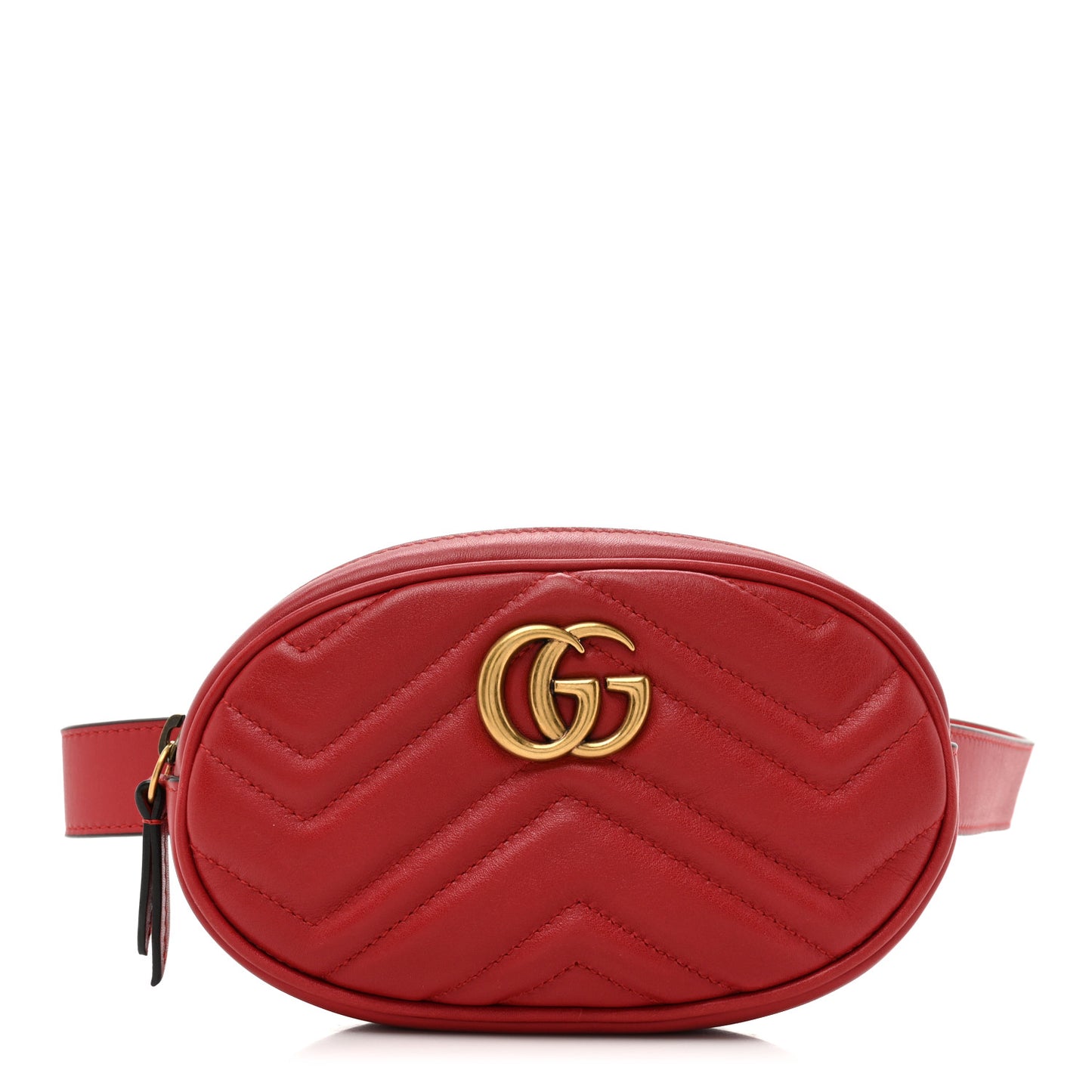 Calfskin Matelasse GG Marmont Belt Bag 85 34 Hibiscus Red