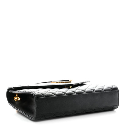 Saint Laurent Grain De Poudre Textured Mixed Matelasse Triquilt Medium Monogram Satchel Black 4 of 11