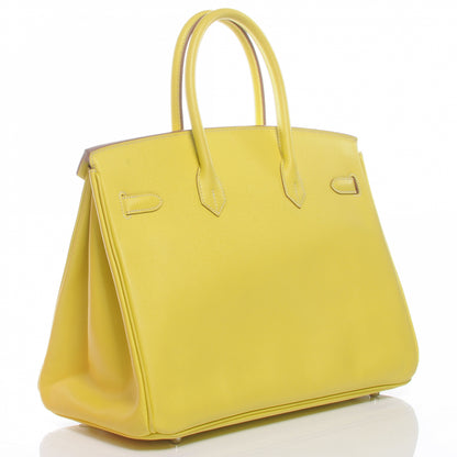 Hermes Epsom Candy Birkin 35 Lime and Gris Perle 3 of 11