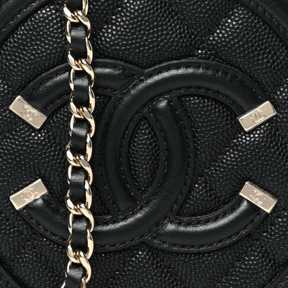 Chanel Caviar Quilted Round Filigree Crossbody Black 8 of 10