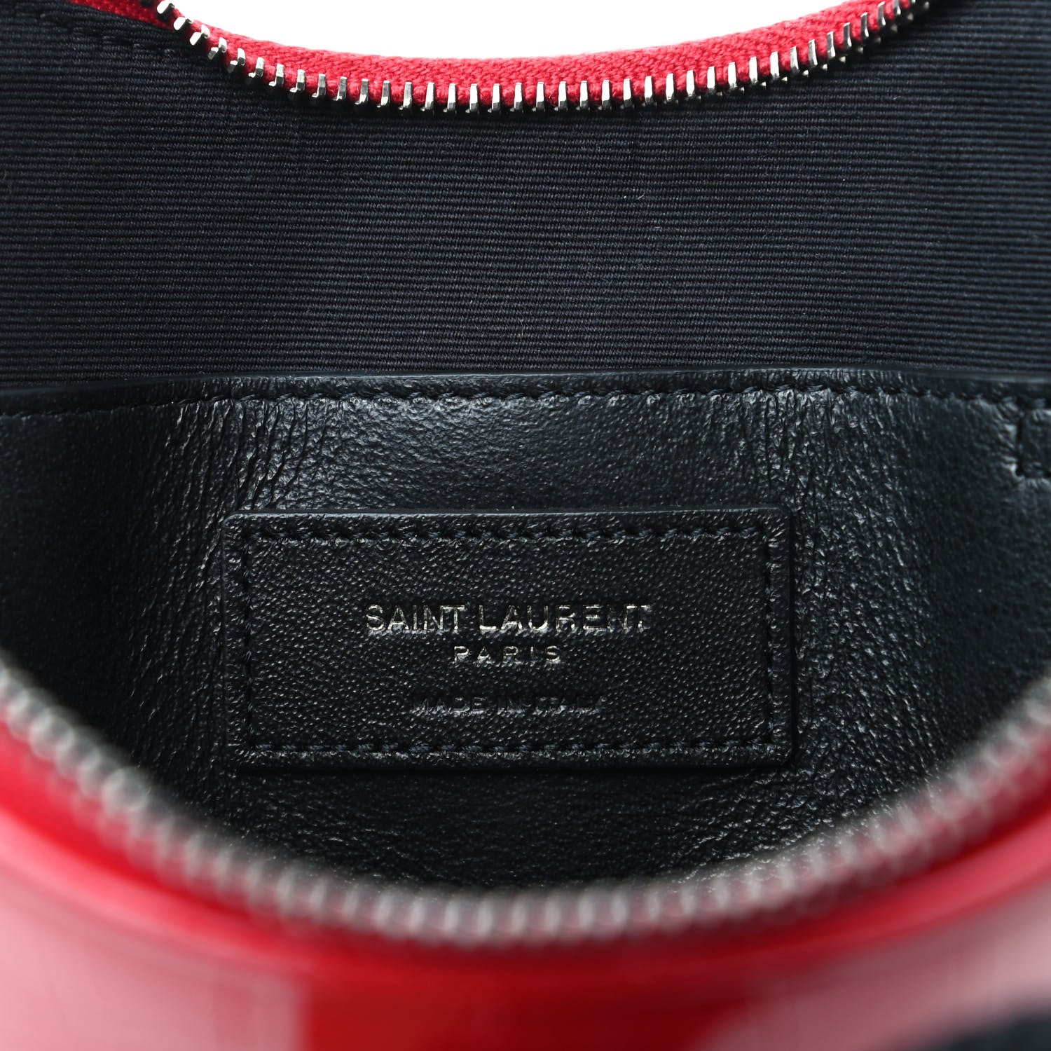 Saint Laurent Patent Crocodile Embossed Sac Coeur Heart Shaped Clutch Red 6 of 7