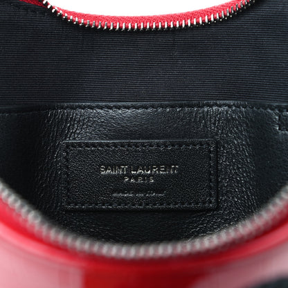 Saint Laurent Patent Crocodile Embossed Sac Coeur Heart Shaped Clutch Red 6 of 7