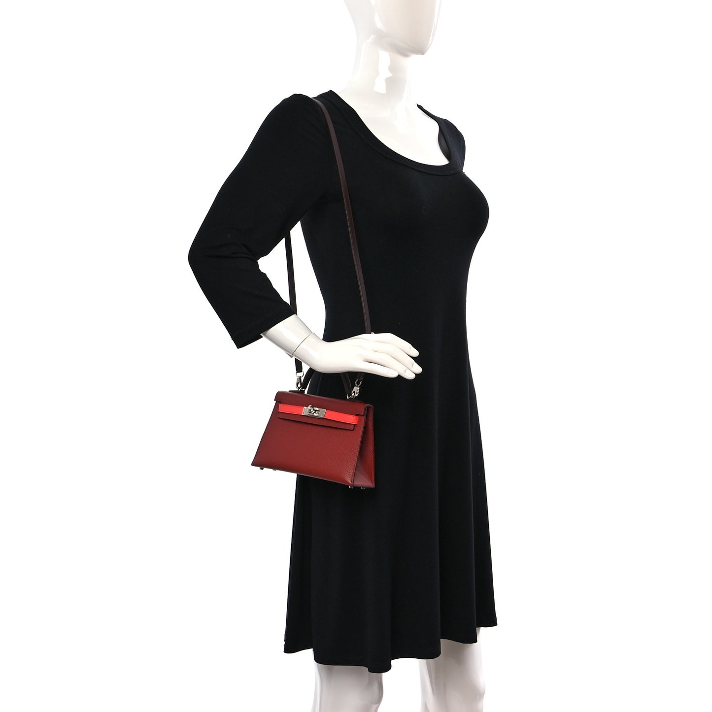 Epsom Tri-Color Mini Kelly Sellier 20 Rouge Venetian Rouge Sellier Rose Texas
