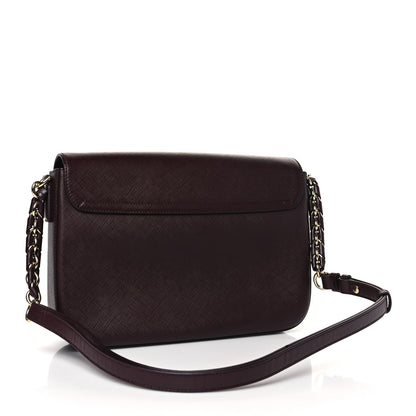 Salvatore Ferragamo Saffiano Sandrine Shoulder Bag Rouge Black 3 of 11