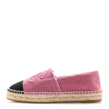 Chanel Linen CC Espadrilles 36 Pink Black 1 of 10