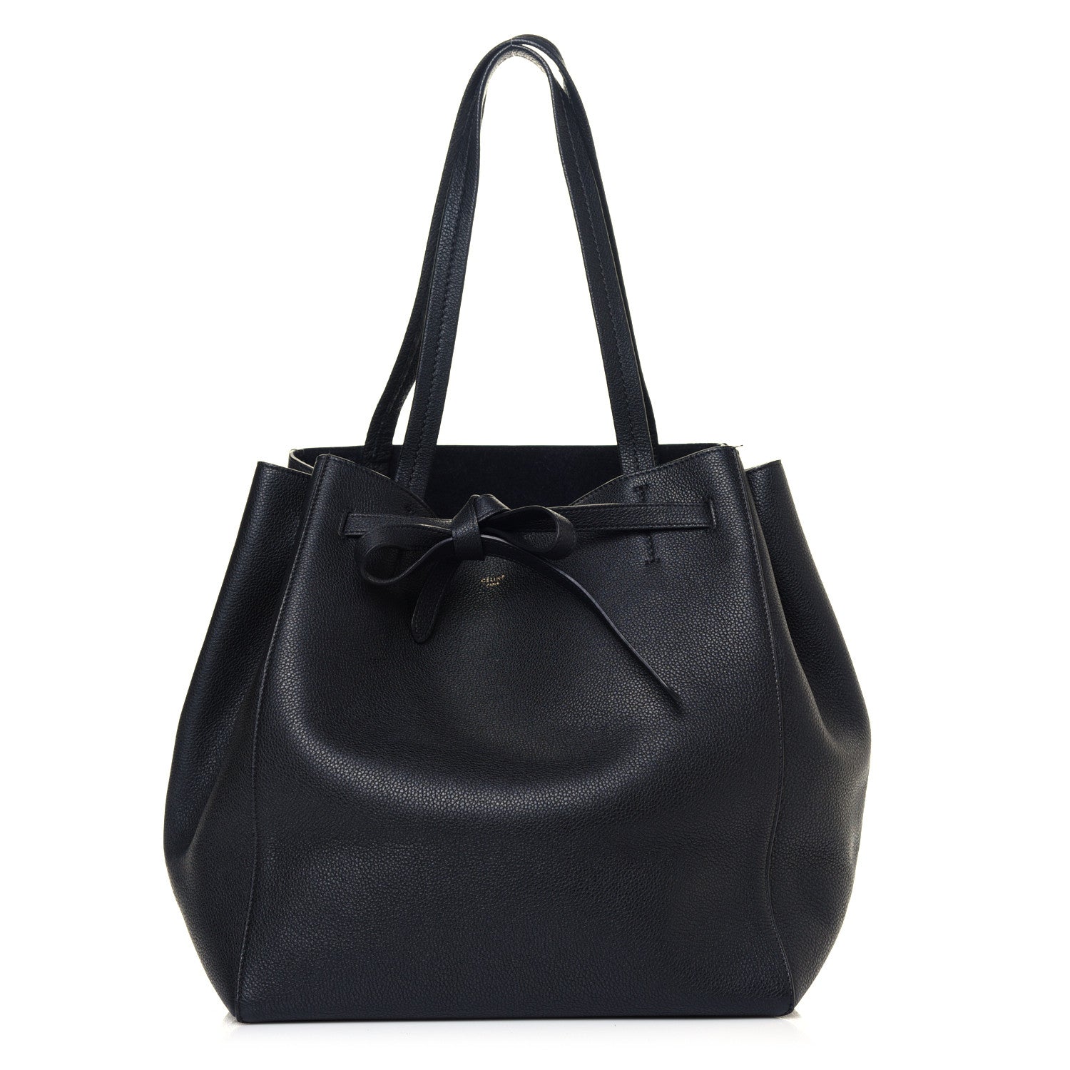 Celine Soft Grained Calfskin Small Belt Cabas Phantom Black 1 of 7