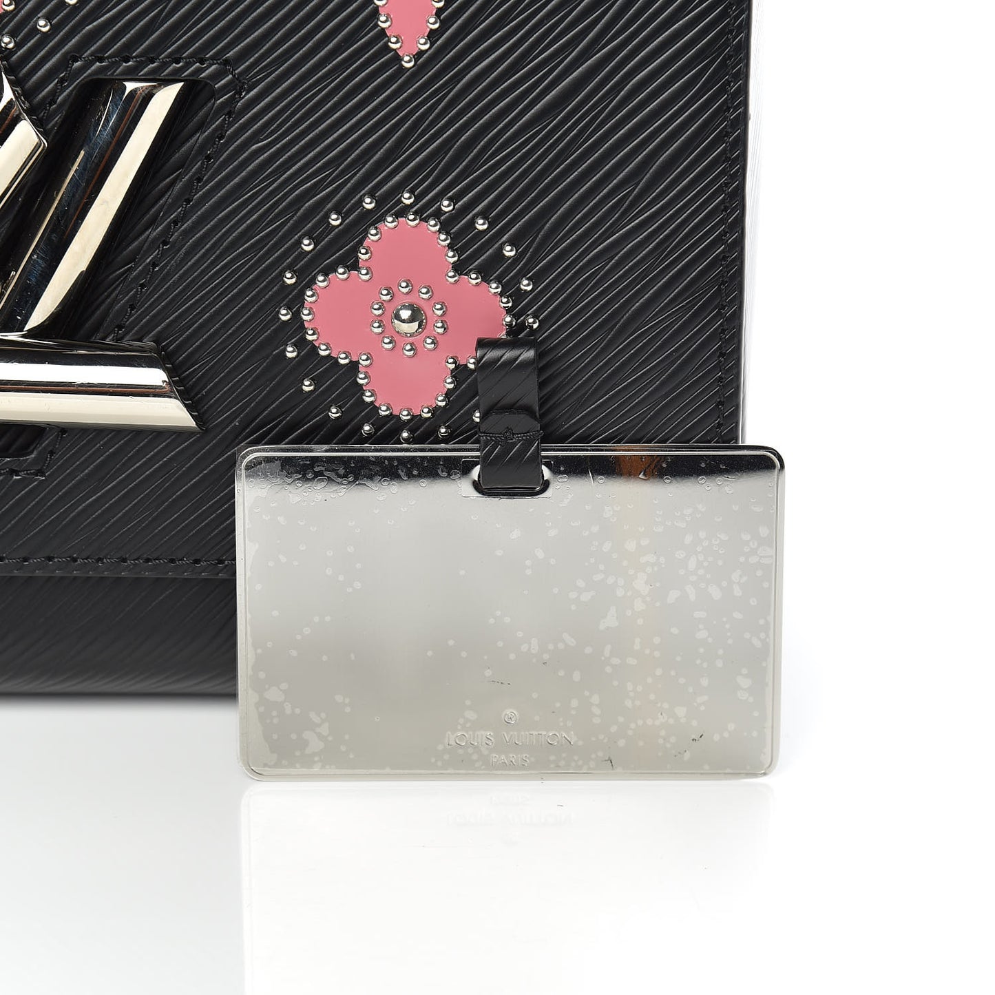 Epi Flowers Twist Shoulder Bag MM Black Bois De Rose