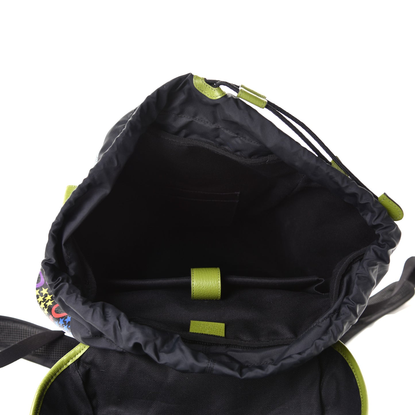 GG Supreme Monogram Psychedelic Medium Double Buckle Backpack Green Multicolor