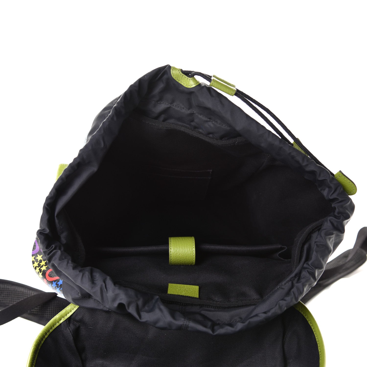 Gucci GG Supreme Monogram Psychedelic Medium Double Buckle Backpack Green Multicolor 4 of 5