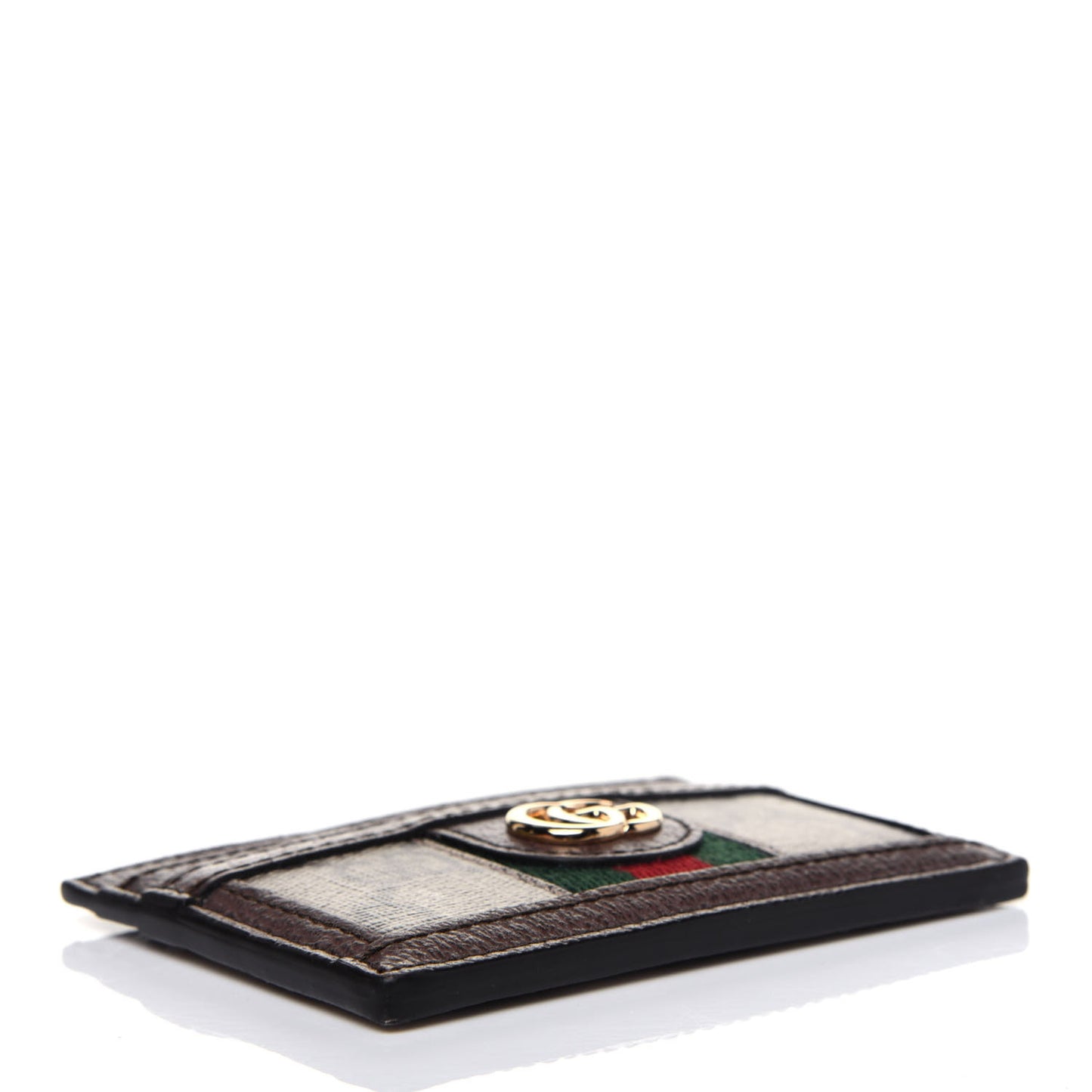 GG Supreme Monogram Ophidia Card Holder Brown