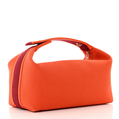 Hermes Canvas Small Bride-A-Brac Pouch Orange Burgundy 3 of 6