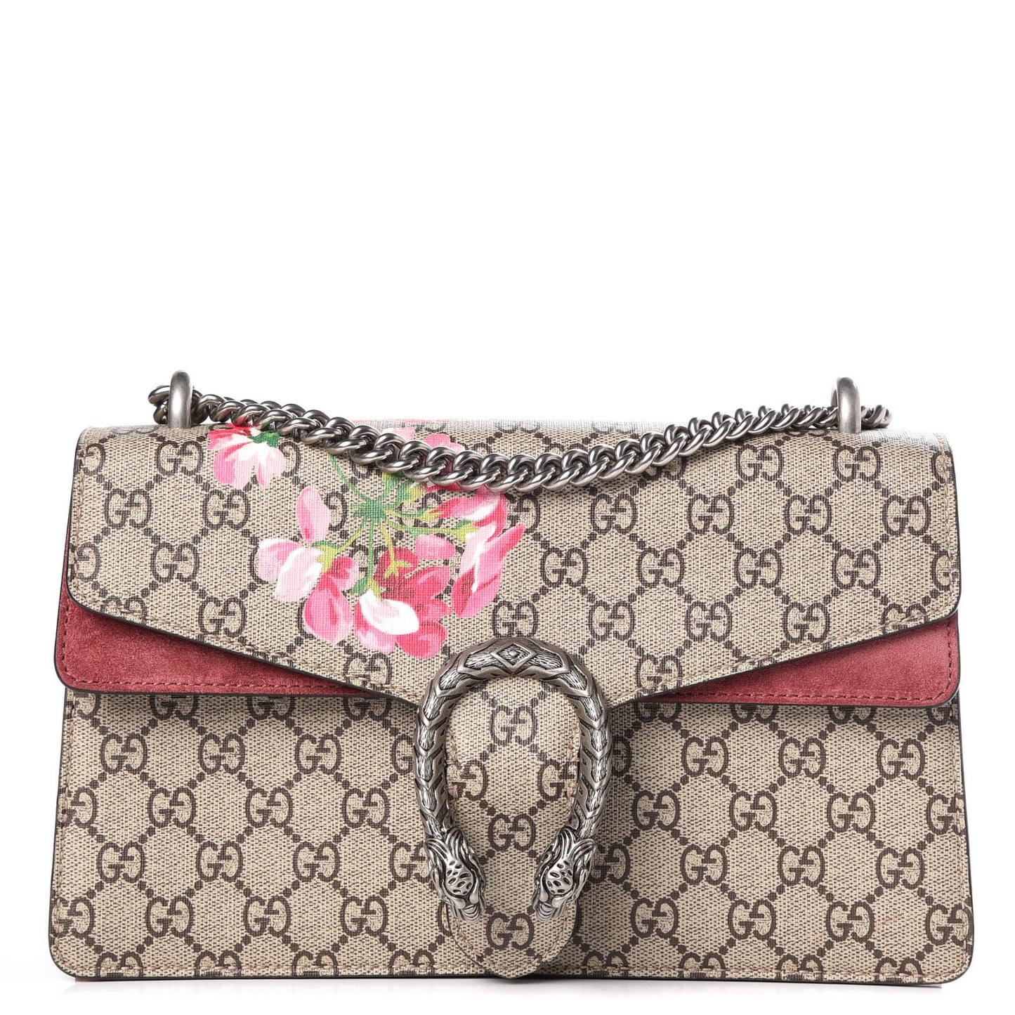 GG Supreme Monogram Blooms Small Dionysus Shoulder Bag Beige Multicolor Dry Rose