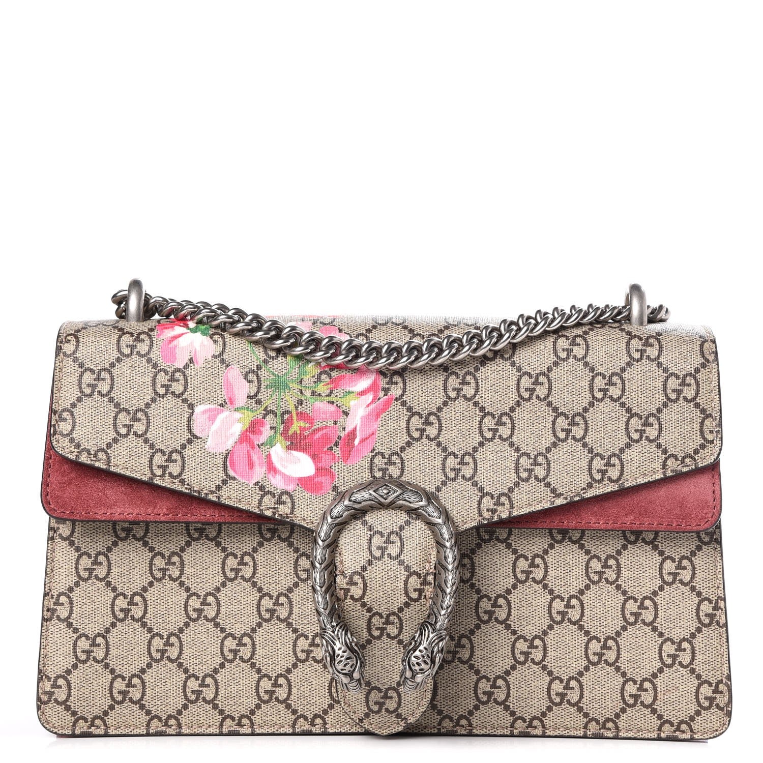 Gucci GG Supreme Monogram Blooms Small Dionysus Shoulder Bag Beige Multicolor Dry Rose 1 of 7