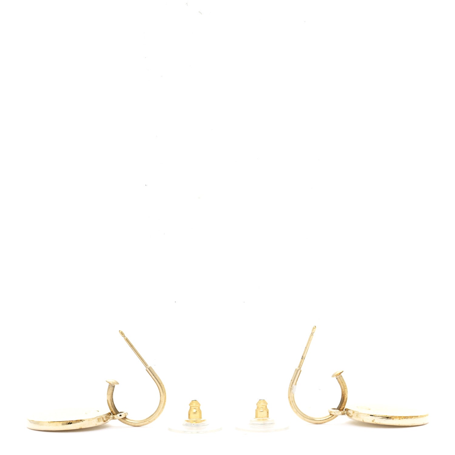 Chanel Enamel CC Drop Earrings White 3 of 5