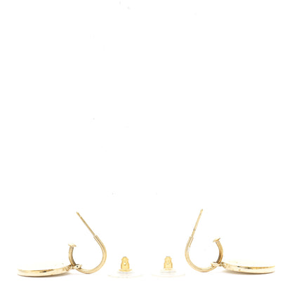 Chanel Enamel CC Drop Earrings White 3 of 5