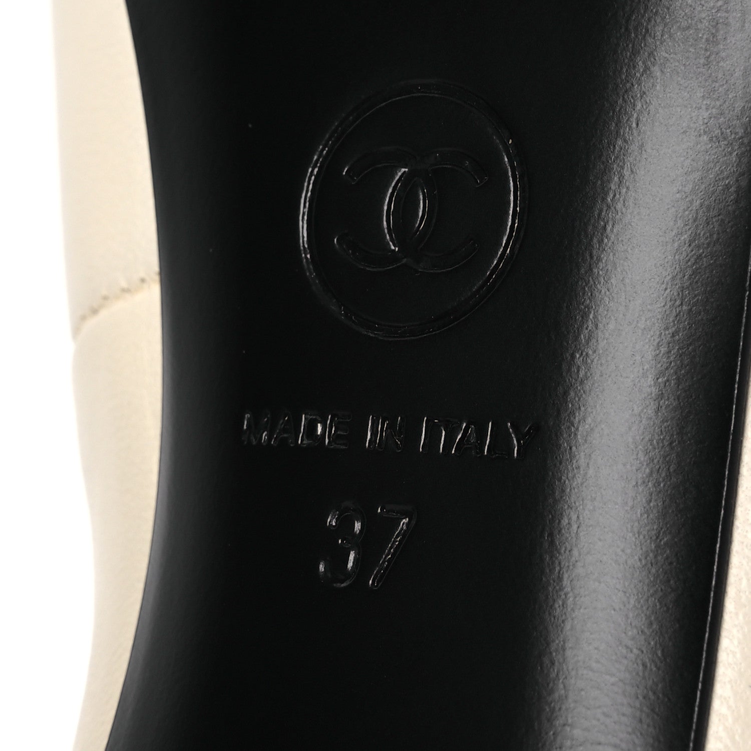 Chanel Lambskin Booties 37 Black White 7 of 12