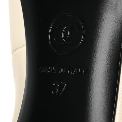 Chanel Lambskin Booties 37 Black White 7 of 12