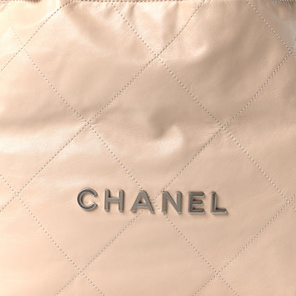 Chanel Shiny Calfskin Quilted Small Chanel 22 Ecru 9 of 11