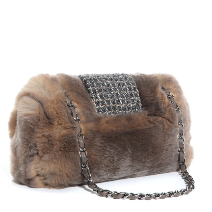 Chanel Rabbit Fur Fantasy Tweed Small Flap 3 of 9
