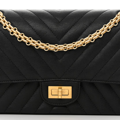 Chanel Sheepskin Chevron Quilted 2.55 Reissue 225 Flap Black 8 of 14