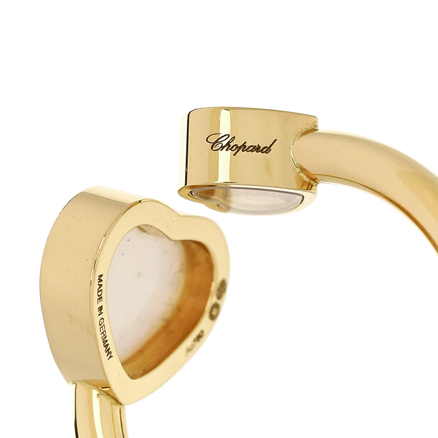 18K Yellow Gold Diamond Mother of Pearl Happy Hearts Ring 53 6.25