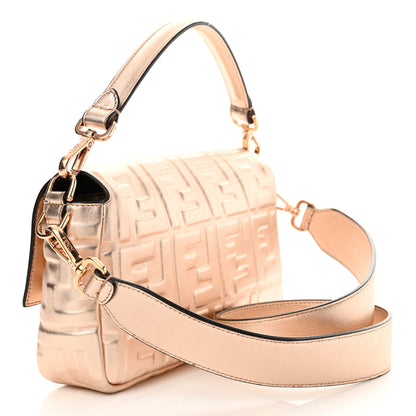 Fendi Vitello Laminato FF 1974 Embossed Baguette Rame 3 of 9