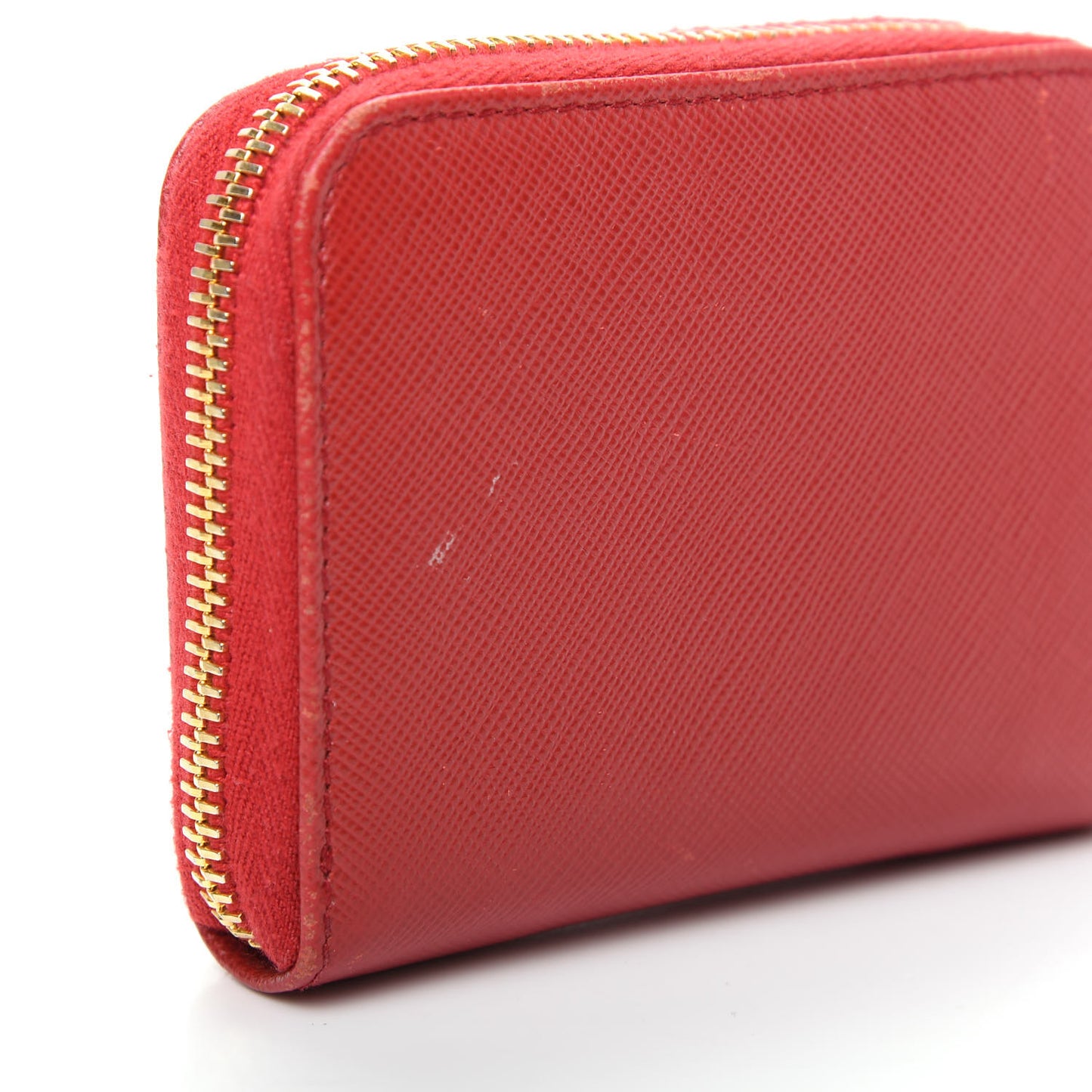 Saffiano Metal Zip Coin Purse Fuoco