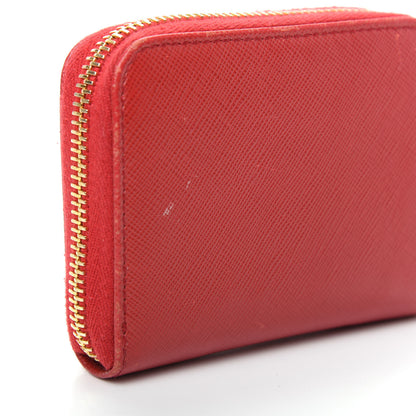 Prada Saffiano Metal Zip Coin Purse Fuoco 9 of 12
