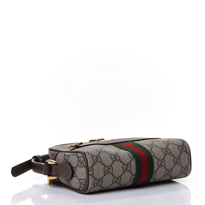 Gucci GG Supreme Monogram Web Mini Ophidia Shoulder Bag Brown 3 of 4